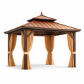 Pavillon en aluminium et acier avec rideaux en polyester - 2026