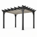 Pergola en aluminium noir avec toit rétractable en polyester 3x4m - 2026