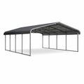 Abri voiture en acier galvanisé et polycarbonate ondulé gris - 2026