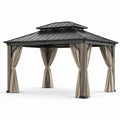 Pavillon en aluminium et acier avec rideaux beiges 300x400 cm - 2026