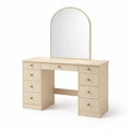 Coiffeuse en bois avec miroir 9 tiroirs crème - 2026