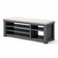 Banc à chaussures en MDF avec coussin en tissu gris 120 x 40 x 45 cm - 2026