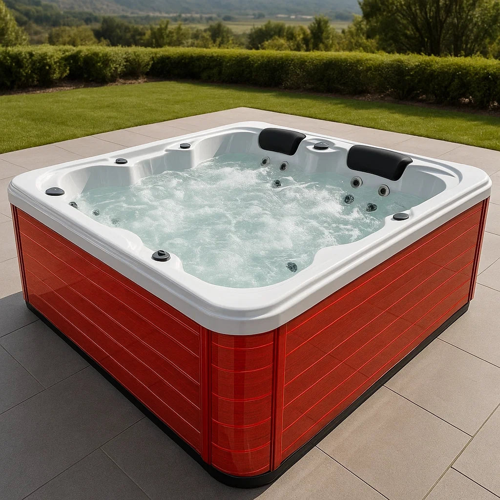 Spa extérieur 4 places hydromassage Acrylique Rouge - 2026