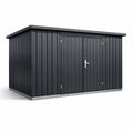 Abri de jardin en acier galvanisé gris anthracite avec double porte 3x2x2 m - 2026