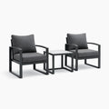 Ensemble de détente de jardin en métal et tissu avec 2 fauteuils et table - 2026