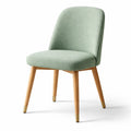 Chaises de salle à manger en tissu vert avec pieds en chêne - 2026