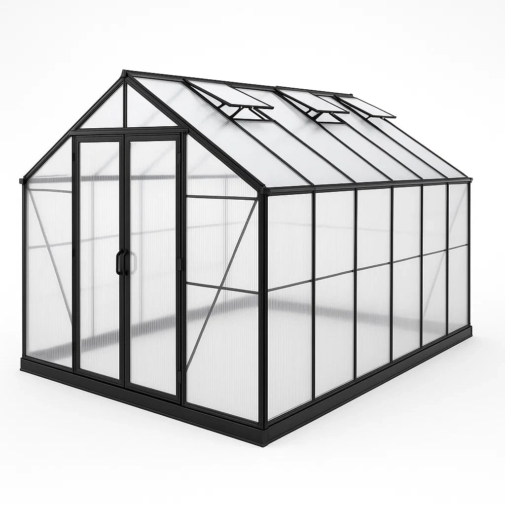 Serre en polycarbonate et aluminium noir - 2026