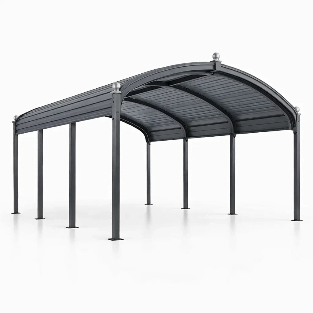 Abri voiture en métal anthracite - 2026