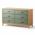 Commode en bois avec façade verte et 6 tiroirs - 2026