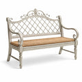 Banc en bois et rotin gris - 2026