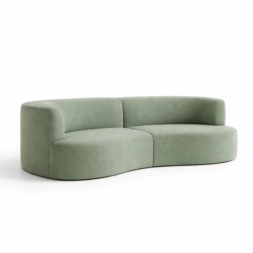 Canapé Arrondi en Tissu Vert - 2026