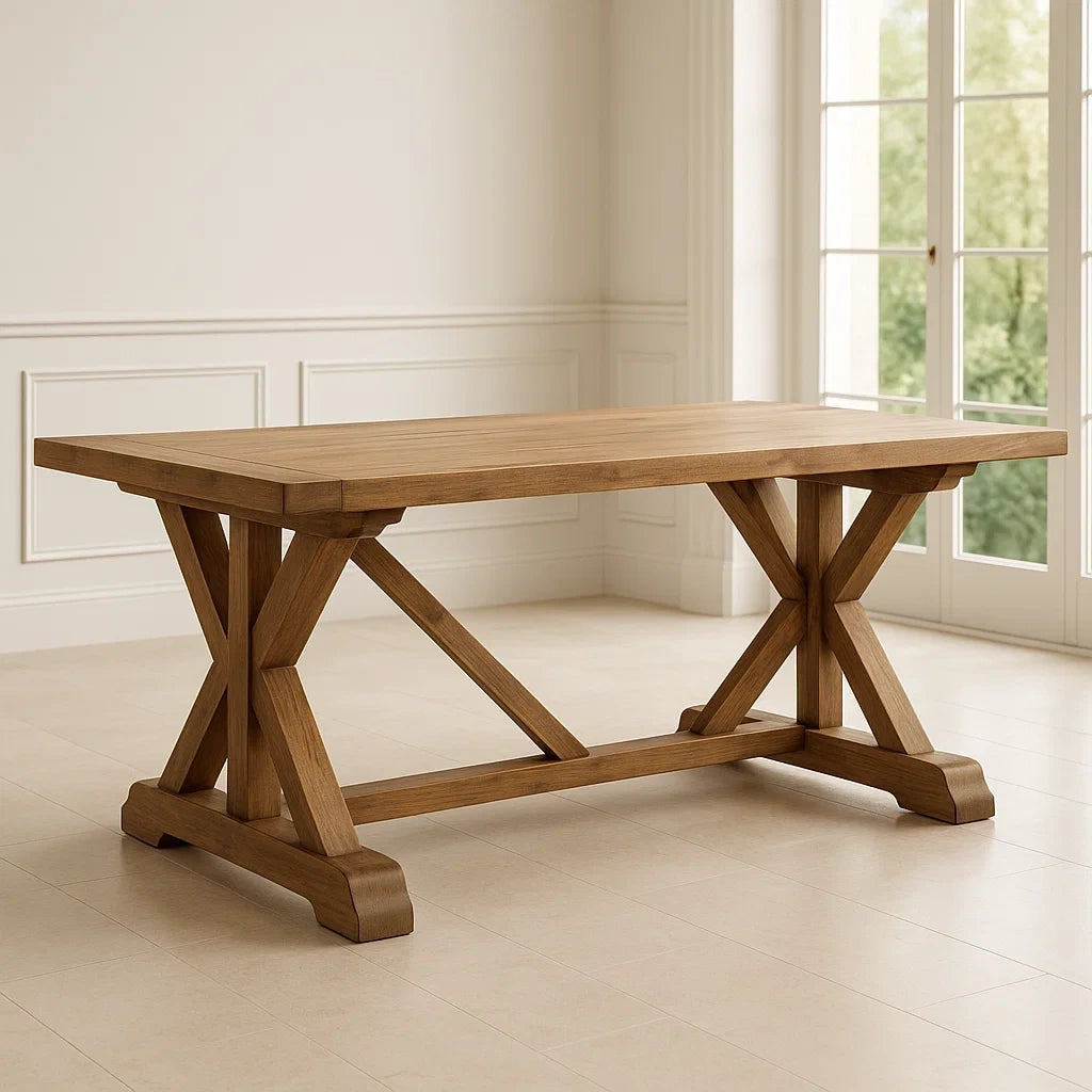 Tables de cuisine et de salle à manger table de salle à manger rectangulaire en chêne massif 180x90 cm - 2026