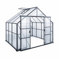 Serre en aluminium et polycarbonate gris avec ventilation - 2026