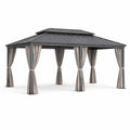 Pavillon de Jardin en Aluminium avec Rideaux Amovibles 500x400x300 cm Gris - 2026