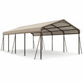 Abri de voiture en métal acier galvanisé beige 600x300x250 cm - 2026