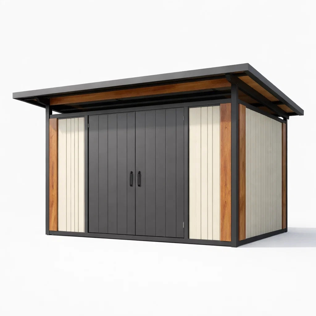 Abri de jardin en acier et bois 300x150x180 cm - 2026