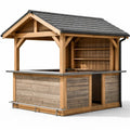 Kiosque bar de jardin en bois avec toit en ardoise - 2026