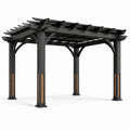 Pergola en aluminium et bois 300x300 cm noir - 2026