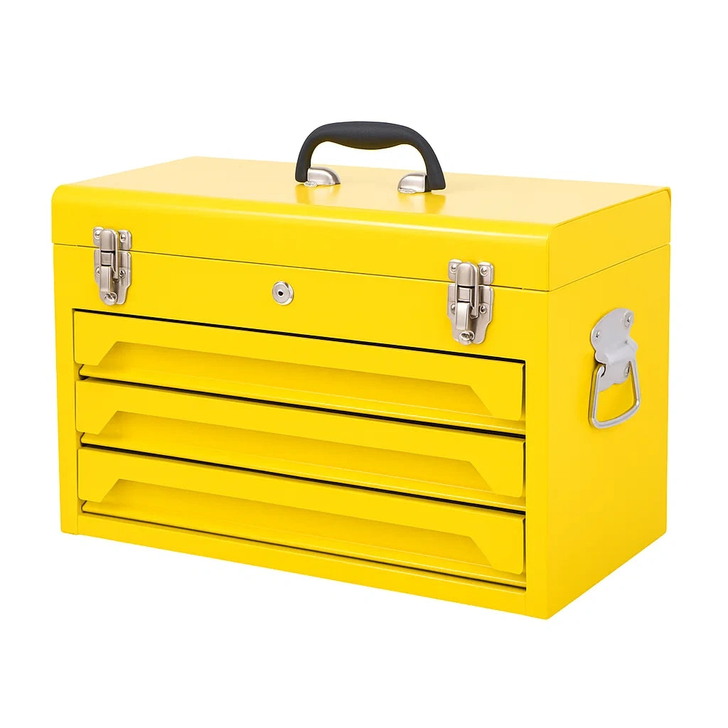 Boîte à outils en métal à 3 tiroirs jaune - 2026