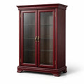 Vitrine en bois avec portes en verre rouge - 2026