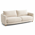 Canapé 3 places en bois et tissu polyester beige - 2026