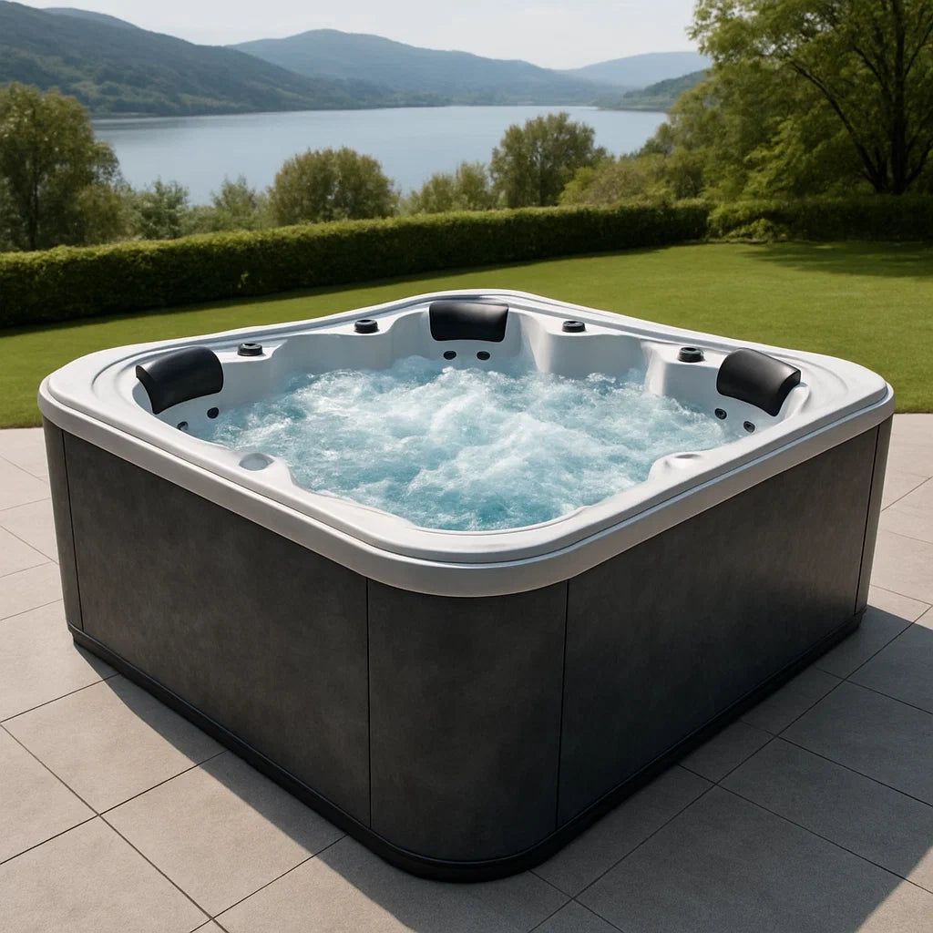 Spa extérieur rectangulaire 6 places en acrylique gris avec hydrojets - 2026