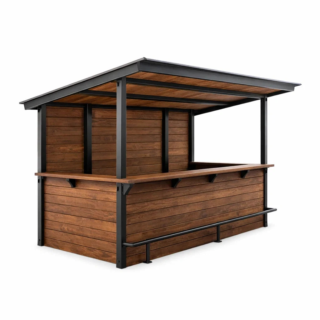 Kiosque extérieur en bois massif et métal - 2026