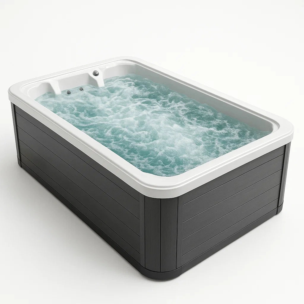 Baignoire Spa Rectangulaire en Acrylique Noir et Blanc - 2026