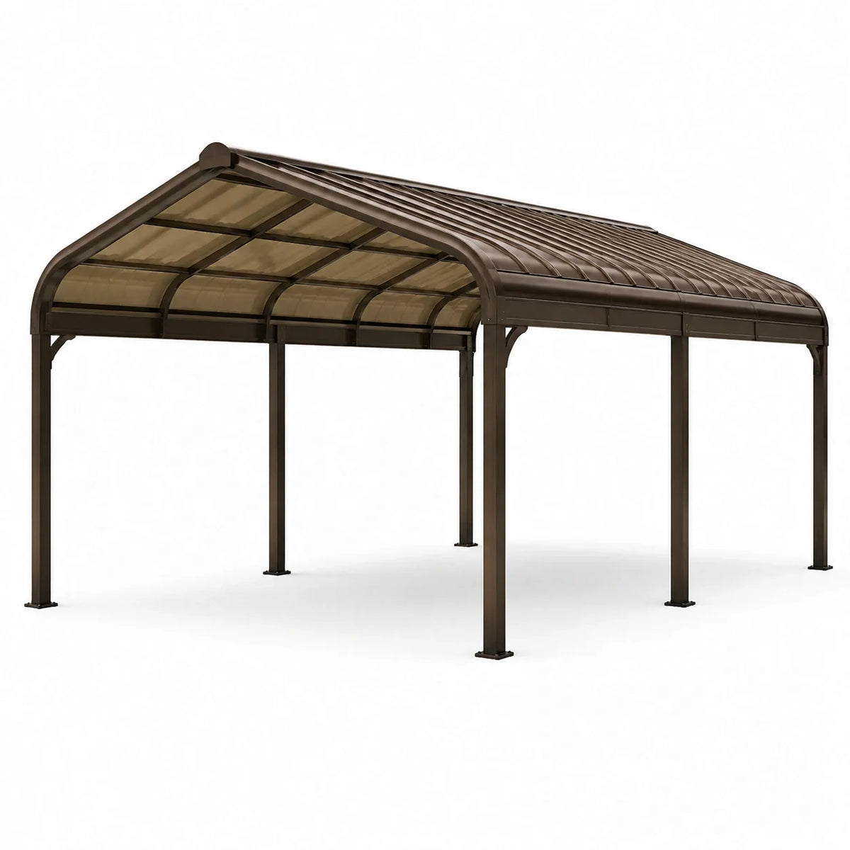 Abri d'auto en aluminium et polycarbonate marron 500 x 300 cm - 2026
