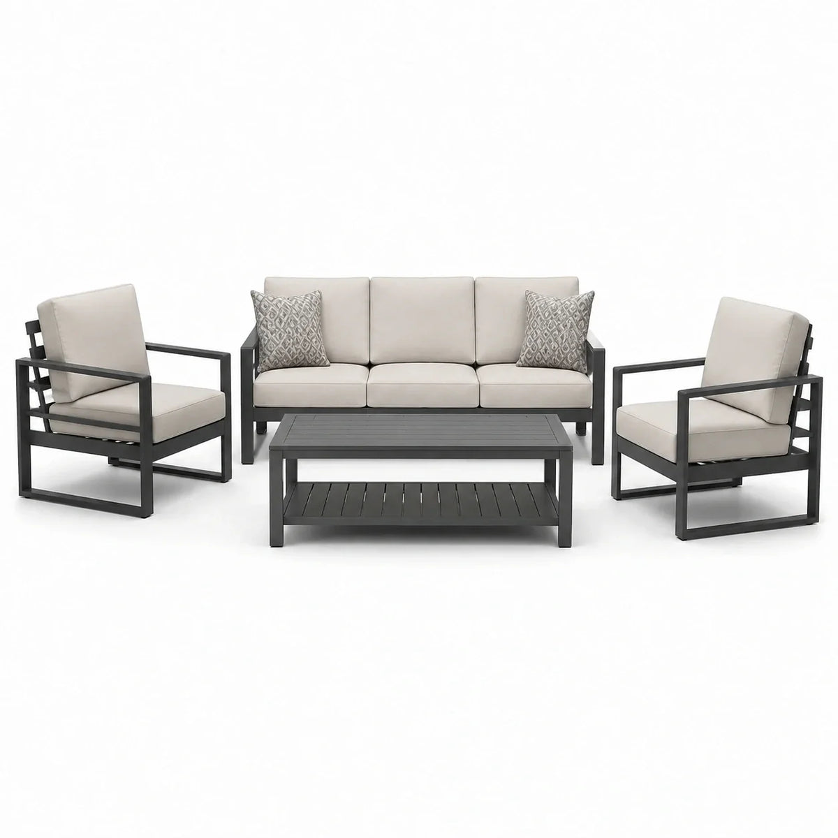 Ensemble de mobilier d'extérieur en aluminium et polyester - 2026