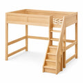 Lit mezzanine en bois d'hévéa avec escalier - 2026