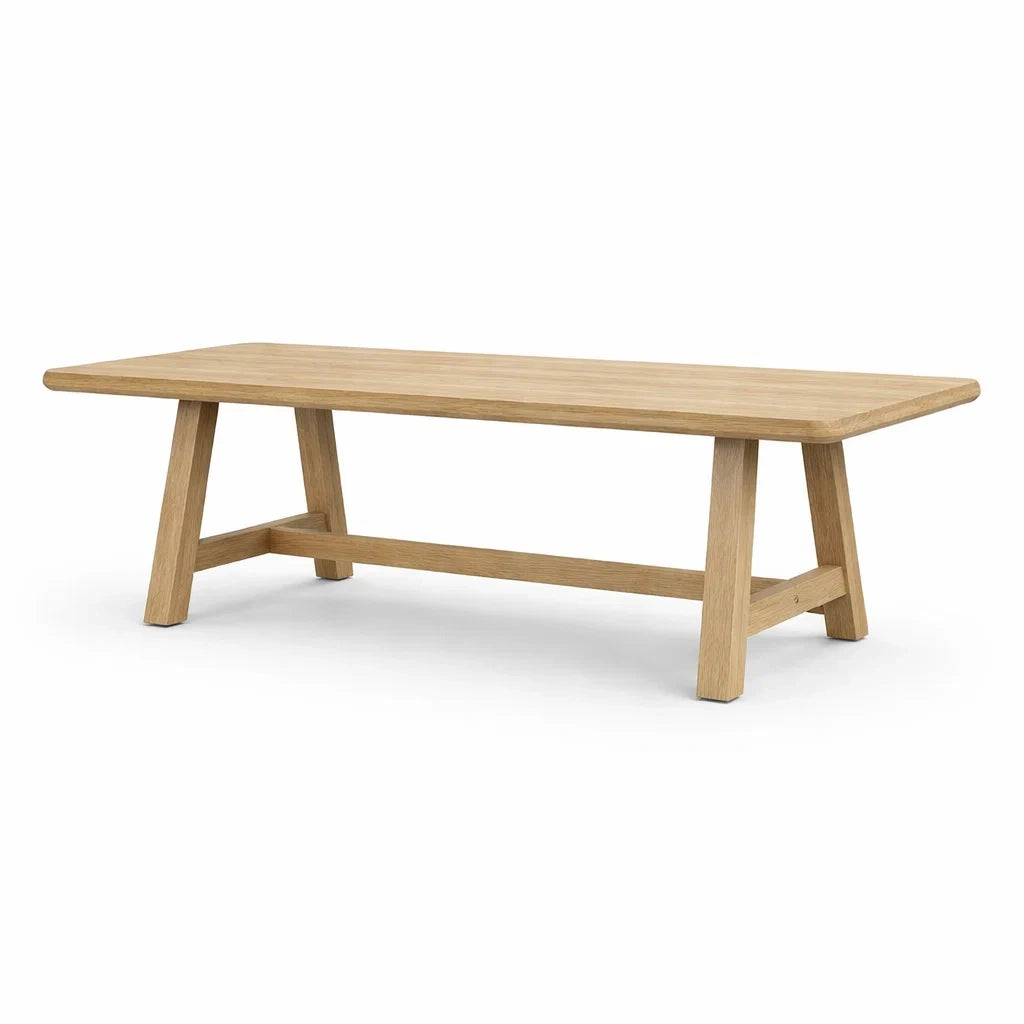 Table à manger rectangulaire en bois de chêne 200x90x75 cm - 2026