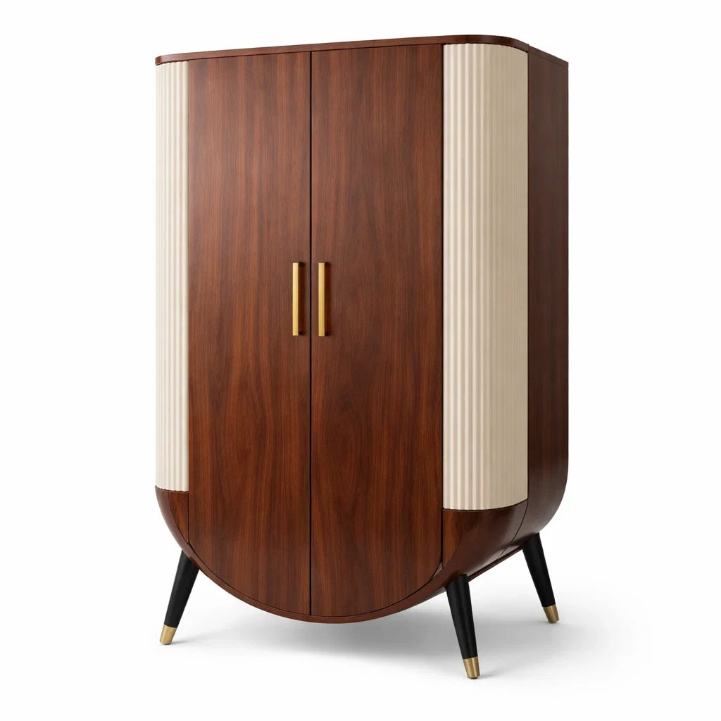 Armoire en bois avec détails métalliques - 2026