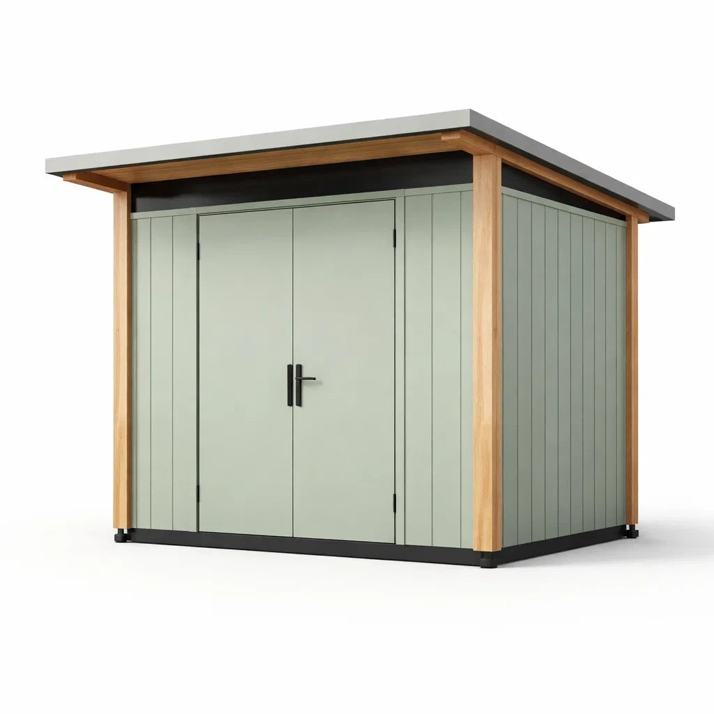 Abri de jardin en métal et bois vert 200x300x250 cm - 2026
