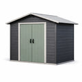 Abri de jardin en résine gris vert 190x150x210 cm - 2026