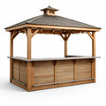 Kiosque bar de jardin en bois de cèdre avec comptoir en béton - 2026