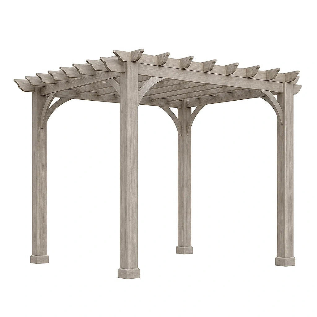 Pergola en bois massif grise 300x300x250 cm - 2026