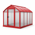 Serre en aluminium et polycarbonate rouge - 2026