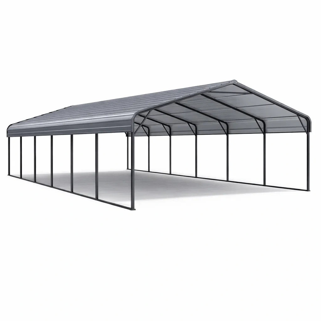 Abri voiture en acier galvanisé gris 600 x 300 x 200 cm - 2026