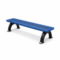 Banc rectangulaire en acier bleu pour extérieur - 2026