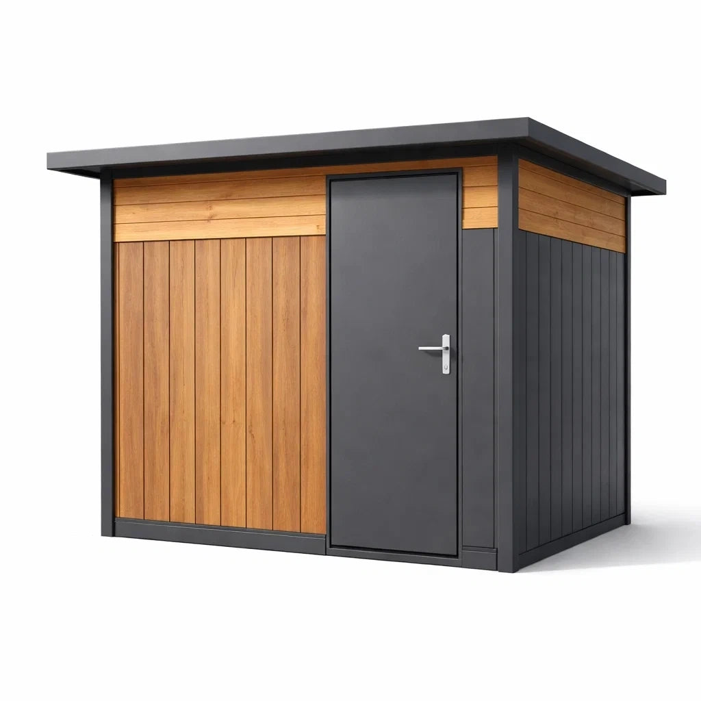Abri de jardin en métal et bois anthracite et bois 300x200x215 cm - 2026