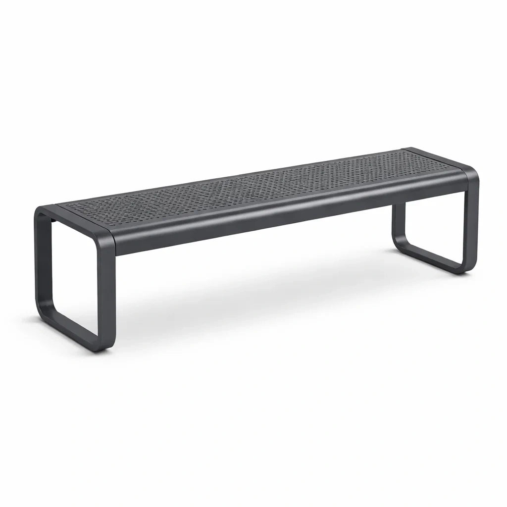 Banc en métal perforé noir - 2026