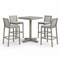 Ensemble de bar en bois et tissu gris avec chaises - 2026