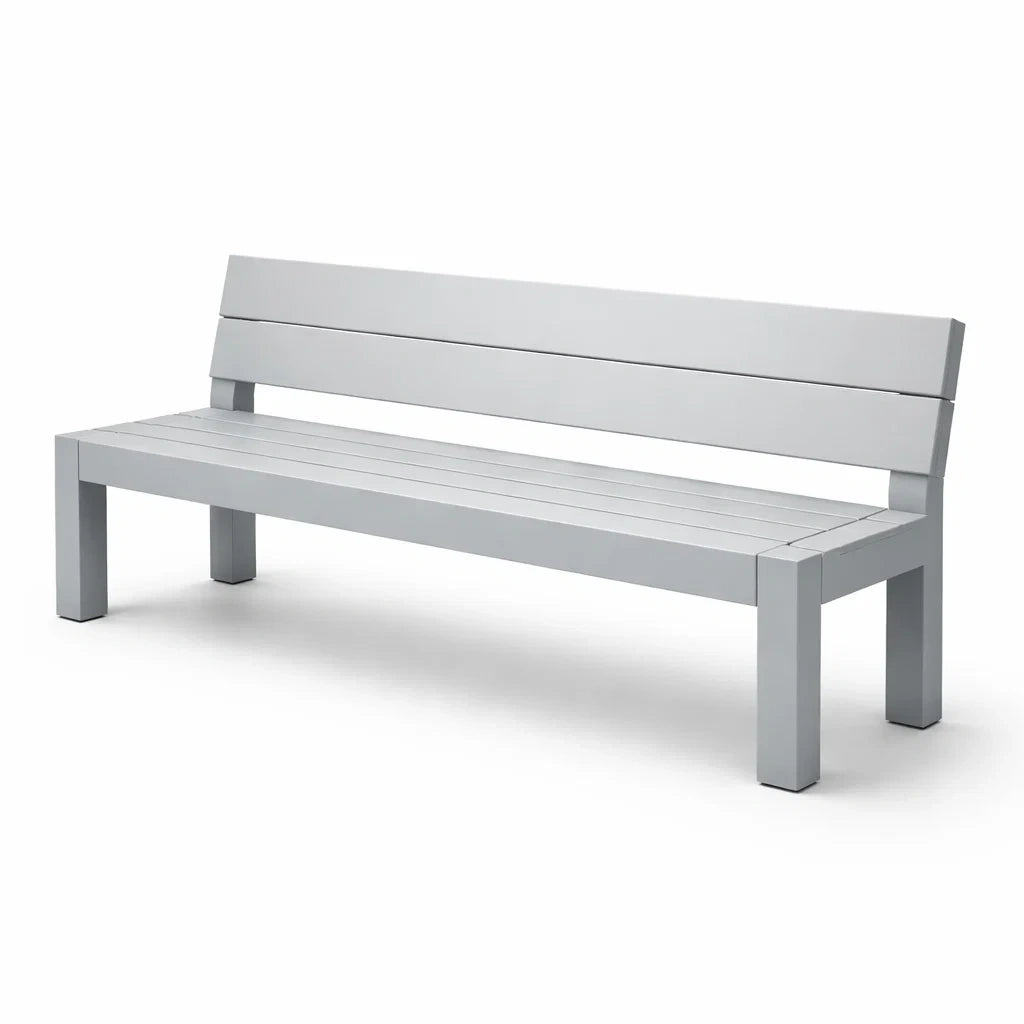 Banc de jardin en aluminium gris - 2026