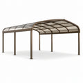 Abri voiture en aluminium avec toit en polycarbonate transparent de 6 mm marron - 2026