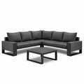 Ensemble de canapés d'angle extérieur en aluminium et polyester anthracite - 2026