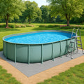 Piscine hors-sol ovale en acier, PVC renforcé Vert avec échelle - 2026