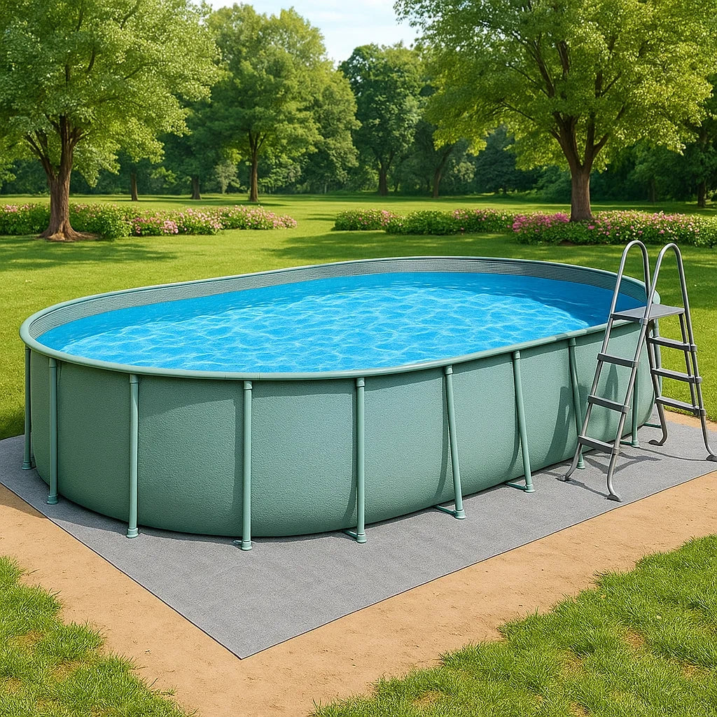 Piscine hors-sol ovale en acier, PVC renforcé Vert avec échelle - 2026