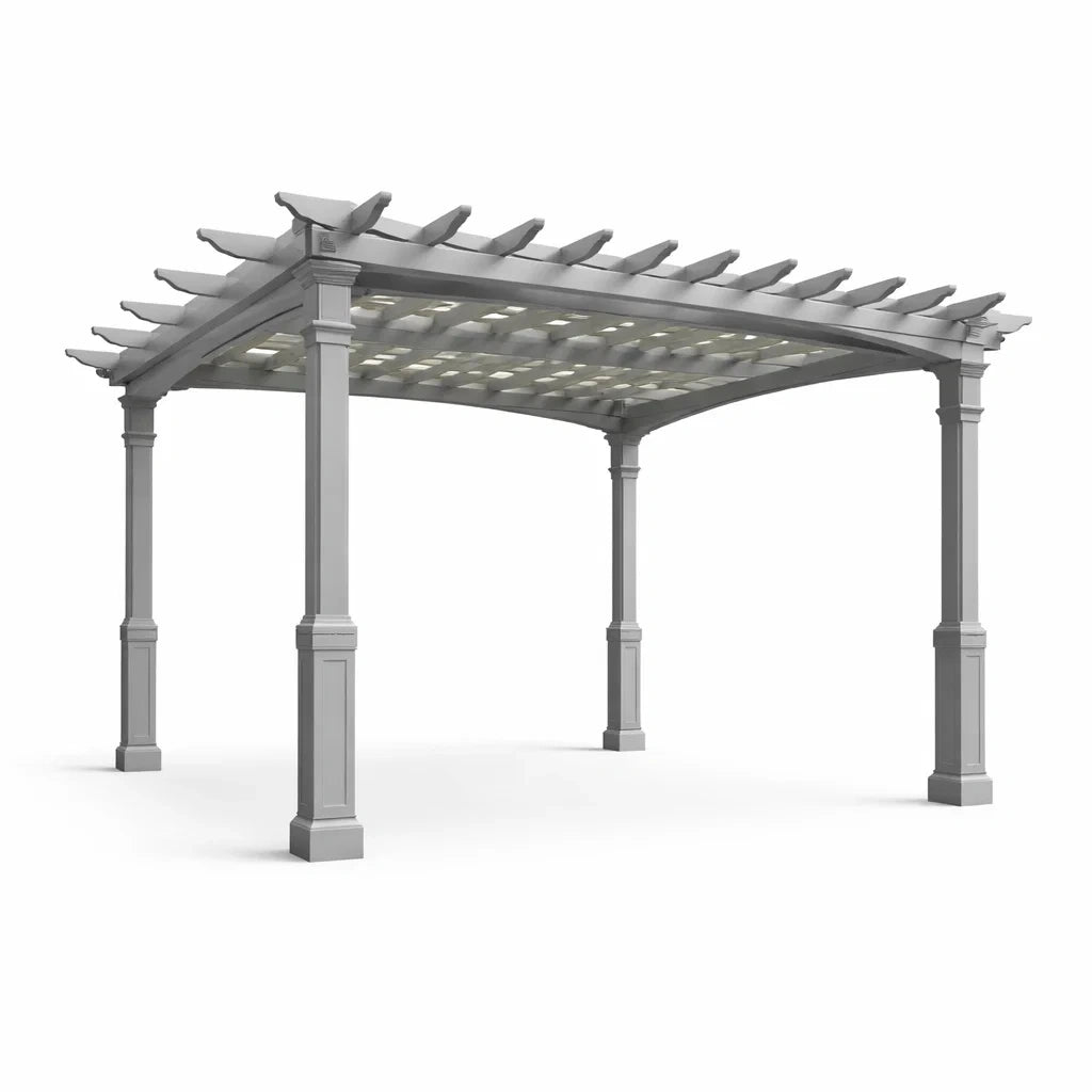 Pergola d'extérieur en PVC gris 350x260x230 cm - 2026