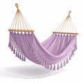 Hamac en coton lilas avec macramé 300x150 cm - 2026